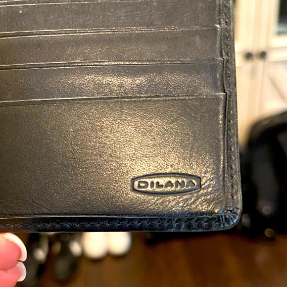 Vintage Dilana Black Leather Credit Card Case Carrier Bifold Wallet - Picture 4 of 13